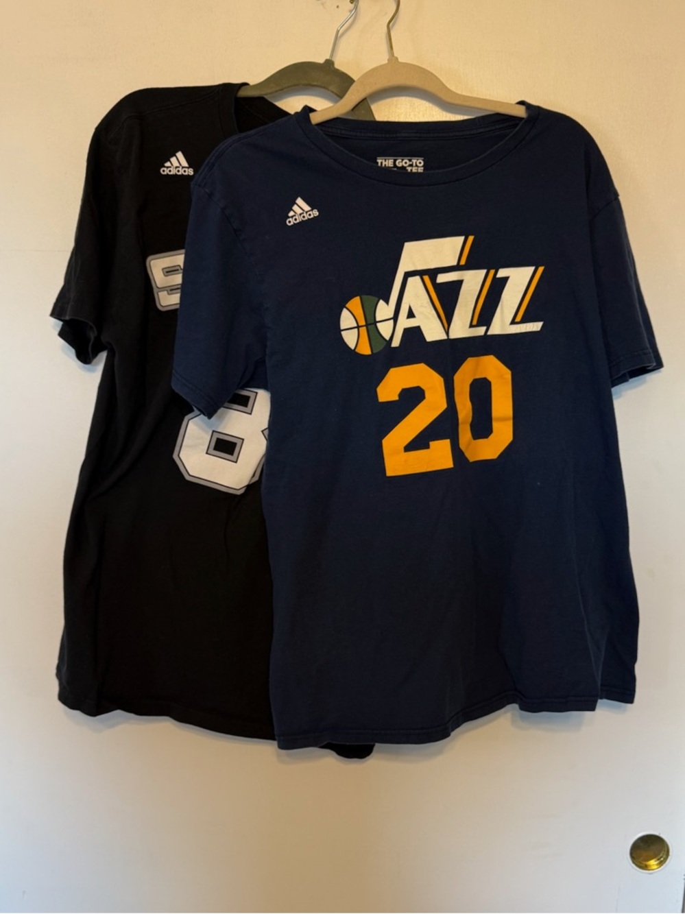 Adidas men’s Spurs Mills and Jazz Hayward shirts - Large